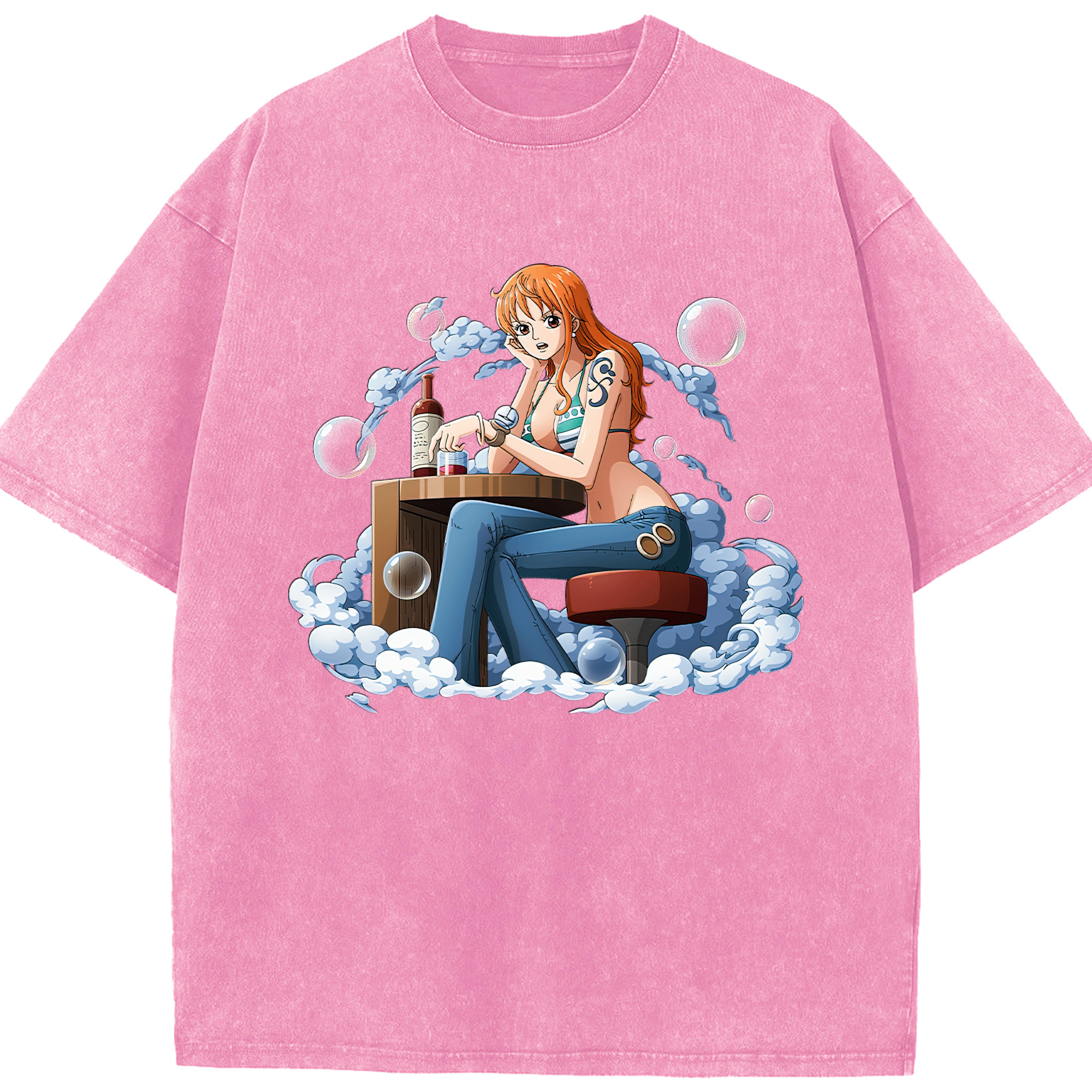 ワンピース ナミ ONE PIECE Nami 綿100% ヴィンテージ風 半袖Tシャツ（フロントプリント）